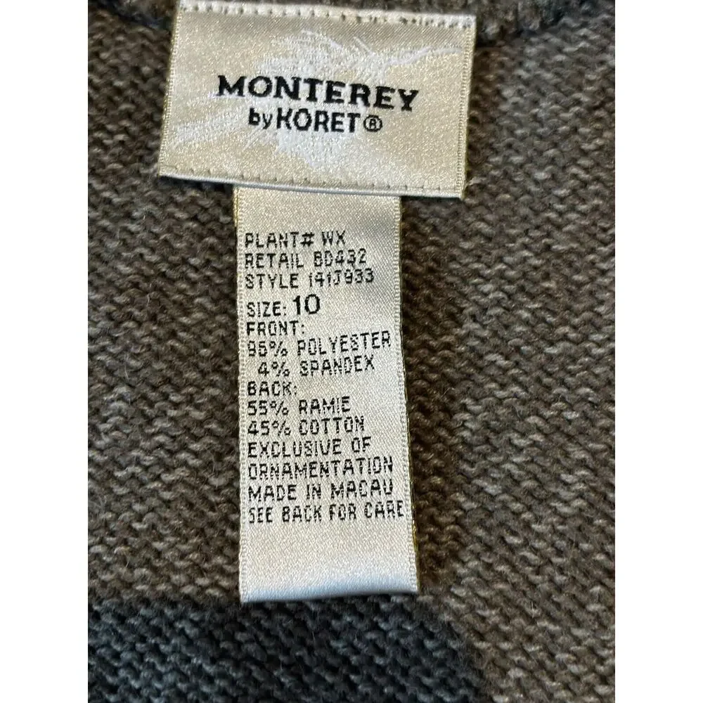 Koret Faux Suede & Knit Sweater‎ Vest Olive Green Women’s Sz 10 Y2k grunge lagen - Picture 4 of 8